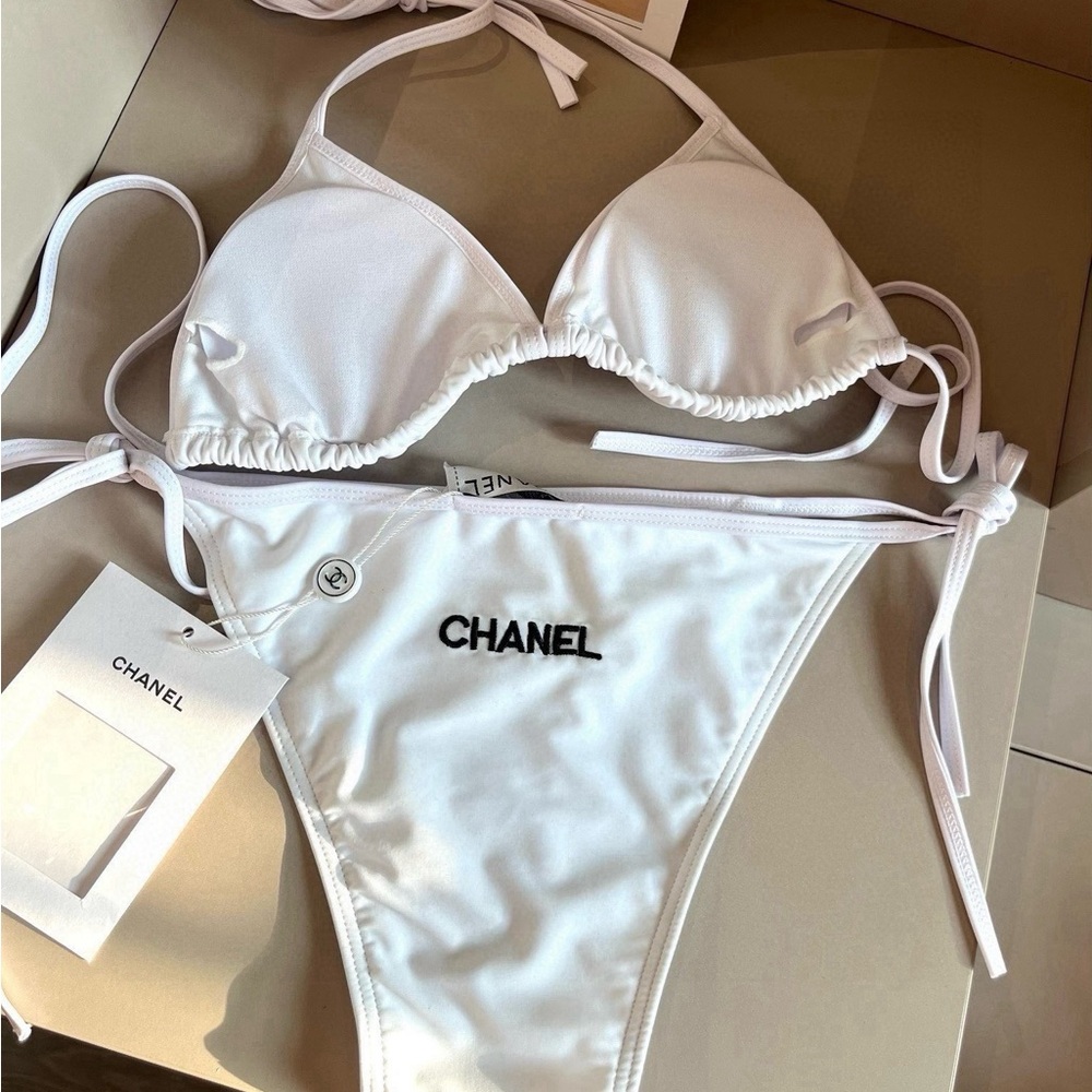 Chanel White Triangle Bikini Set - image 5